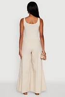 Womens Sleeveless Scoop Neck Jumpsuit,