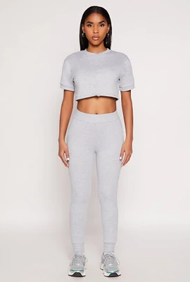 Womens French Terry Pull On High Waisted Joggers,