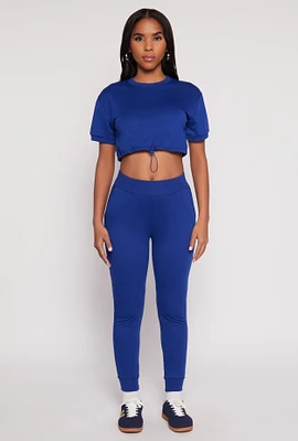 Womens French Terry Pull On High Waisted Joggers,