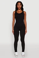Womens Trendy Sleeveless Crew Neck Skinny Leg Jumpsuit,
