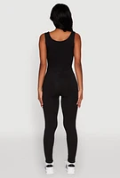 Womens Trendy Sleeveless Crew Neck Skinny Leg Jumpsuit,