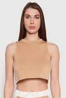 Womens Side Contrast Cropped Tank Top,