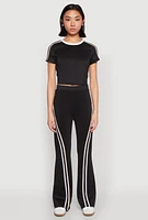 Womens Varsity Stripe Crop Top,