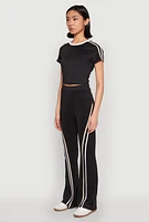 Womens Varsity Stripe Crop Top,