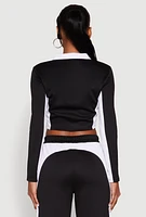 Womens Motorsport Legend Racing Zip Front Crop Top, Black, Size S
