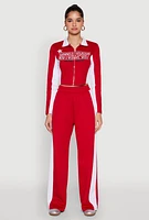 Womens Motorsport Legend Racing Zip Front Crop Top, Red, Size L