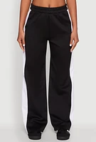 Womens Color Block Detail Wide Leg Pants,