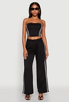 Womens Side Varsity Stripe Tube Top, XL