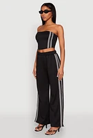 Womens Side Varsity Stripe Tube Top, XL