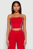 Womens Side Varsity Stripe Tube Top,
