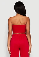 Womens Side Varsity Stripe Tube Top,