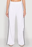 Womens Side Varsity Stripe Pants, White,