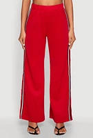 Womens Side Varsity Stripe Pants, Red,