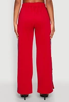 Womens Side Varsity Stripe Pants, Red,