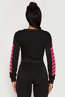 Womens Fleece 94 Love Graphic Cropped Sweatshirt, M
