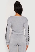 Womens Fleece 94 Love Graphic Cropped Sweatshirt, S