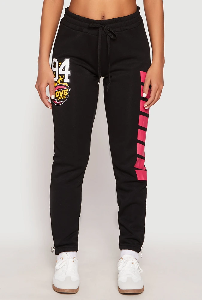Womens 94 Love Zip Hem Sweatpants, L