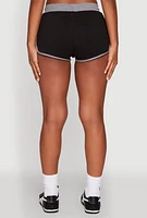 Womens Contrast Trim Dolphin Shorts, Black, Size XL