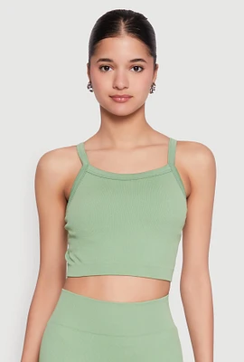 Womens Criss Cross Caged Back Cropped Cami,