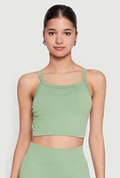 Womens Criss Cross Caged Back Cropped Cami,