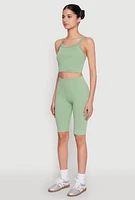 Womens Criss Cross Caged Back Cropped Cami,