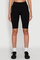 Womens Ribbed Knit Seamless Bike Shorts, S-M