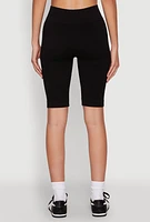 Womens Ribbed Knit Seamless Bike Shorts, S-M