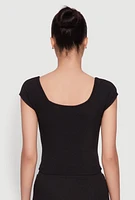 Womens 9 Miami Graphic Top, Black, Size L