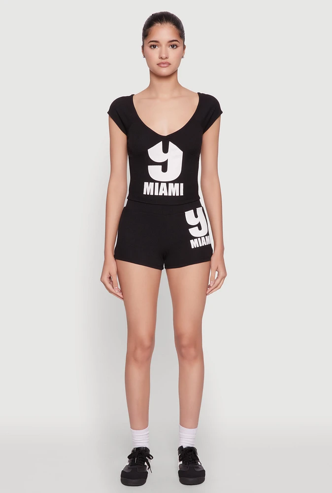 Womens 9 Miami Bike Shorts,