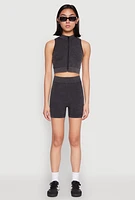 Womens Mineral Wash Seamless Bike Shorts, L-XL