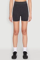 Womens Mineral Wash Seamless Bike Shorts, L-XL