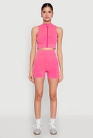 Womens Mineral Wash Seamless Bike Shorts, Pink, Size L-XL