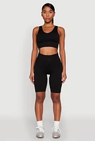 Womens Seamless High Waisted Bike Shorts,