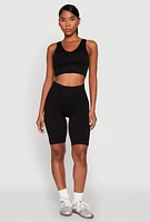 Womens Seamless High Waisted Bike Shorts,