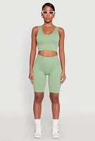 Womens Seamless High Waisted Bike Shorts,