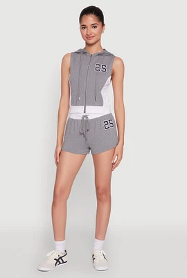Womens 25 Graphic Contrast Trim Shorts,