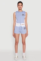 Womens 25 Graphic Contrast Trim Shorts, S