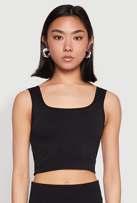 Womens Grommet Side Cropped Tank Top,