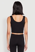 Womens Grommet Side Cropped Tank Top,