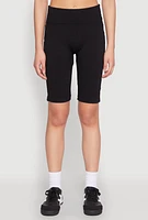 Womens Grommet Side Biker Shorts, Black,