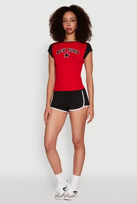 Womens Contrast Trim Dolphin Shorts,