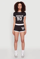 Womens Brooklyn 90 Graphic Shorts,