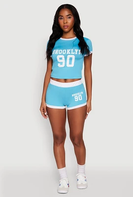 Womens Brooklyn 90 Graphic Shorts,