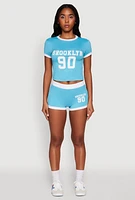 Womens Brooklyn 90 Graphic Shorts,