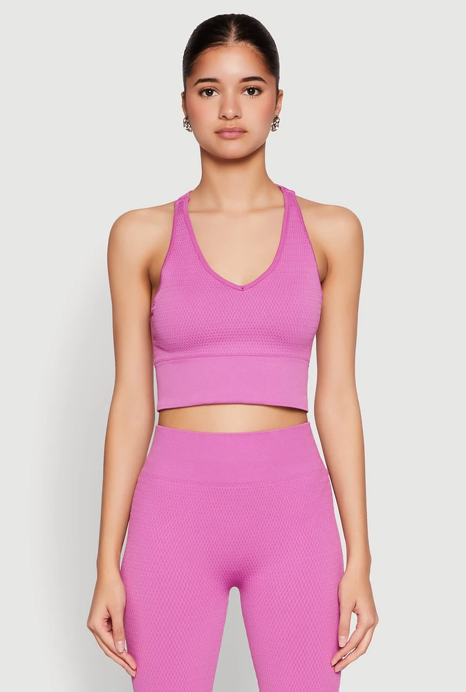 Womens Keyhole Back Cropped Tank Top, Purple, Size S-M