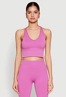 Womens Keyhole Back Cropped Tank Top, Purple, Size S-M