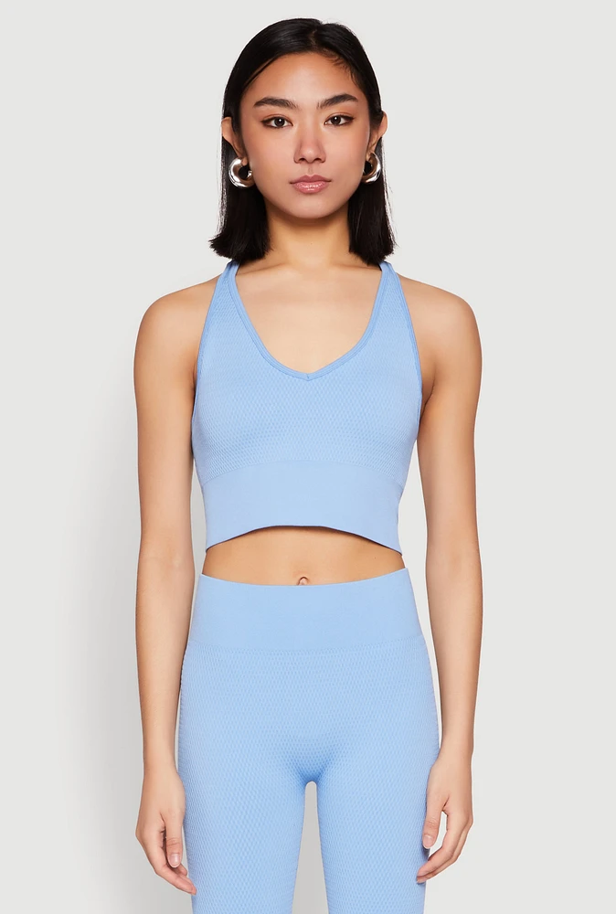 Womens Keyhole Back Cropped Tank Top,