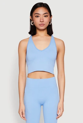 Womens Keyhole Back Cropped Tank Top,