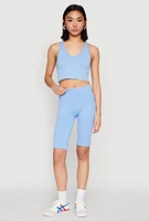 Womens Keyhole Back Cropped Tank Top,