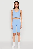 Womens Keyhole Back Cropped Tank Top,